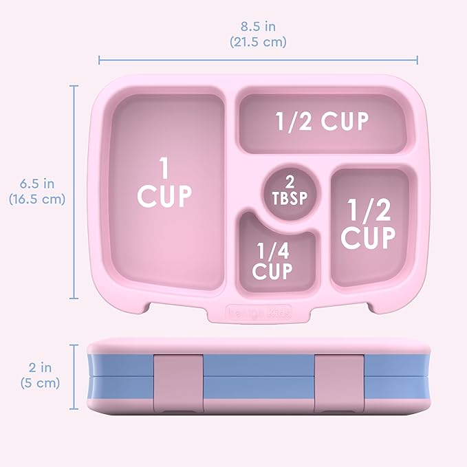 Bentgo Kids Prints Leak-Proof, 5-Compartment Bento-Style Kids Lunch Box - Ideal Portion Sizes for Ages 3-7, Durable, Drop-Proof, Dishwasher Safe, & PFAS & BPA-Free Materials (Lavender Galaxy)