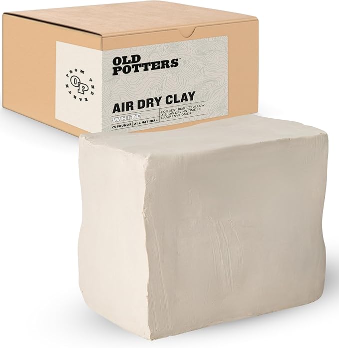 Old Potters Air Dry Modeling Clay, 25 lbs, All Natural Modeling Clay. Ideal for Beginners and Advanced Sculptors. 25 lbs.