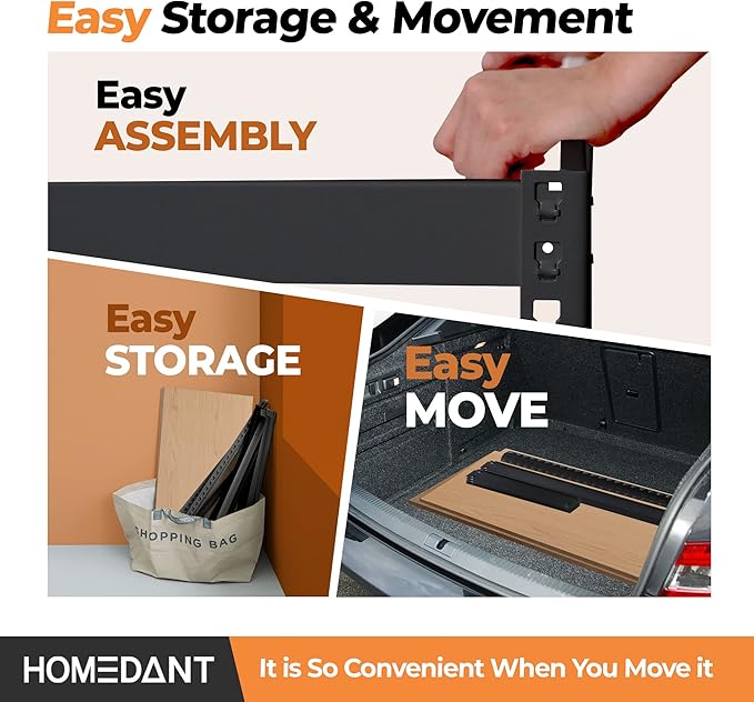 HOMEDANT 5 Tier Storage Shelves Adjustable Laminated Boltless Garage Metal Shelving Unit Heavy Duty Utility Rack Shelf Warehouse Pantry Closet Kitchen 35.9" W x 16.2" D x 71.3" H 3Pack
