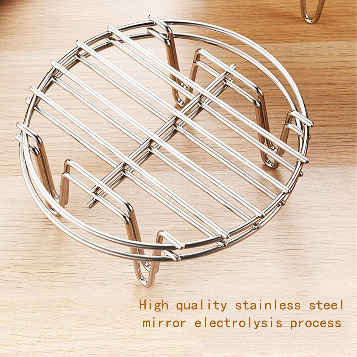 5.9" Round Cooking Rack Versatile Stainless Steel Grid Grill Steamer Rack, Fits Air Fryer Pot Pressure Cooker Canning
