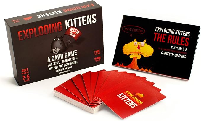 Exploding Kittens NSFW Edition 2-5 Players - Ages 17+ - 15 Minutes to Play - Party & Family Card Game for Adults