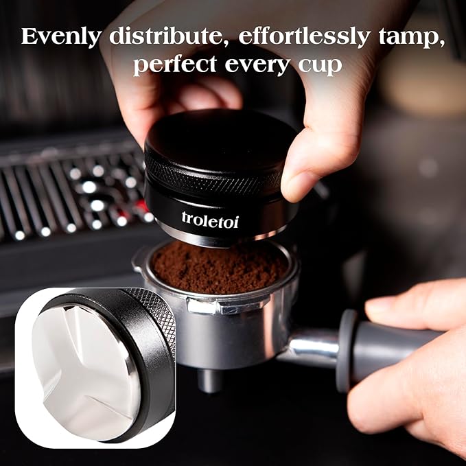 7 PCS Espresso Accessories Kit: 51mm Espresso Tamper, Coffee Distributor, WDT Tool, Dosing Funnel and Puck Screen, Espresso Tool Set Fits Delonghi, CASABREWS 51mm Machines and Portafilters