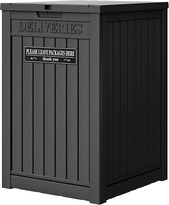 Package Delivery Box for Outside, 48 Gallon Storage with Lockable Secure, Large Resin Outdoor Package Drop Container