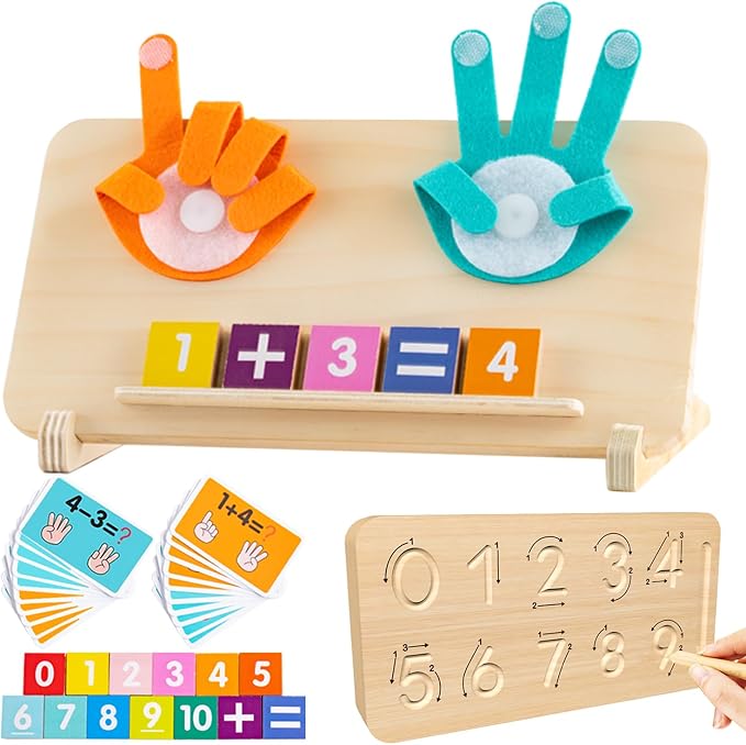 Montessori Toys for 3 4 5 Year Old,Double-Sided Preschool Learning Toys for Toddlers age 2-4,Educational Math manipulatives Number Counting Blocks for Kids,Christmas Stocking Stuffers for Boys Girls