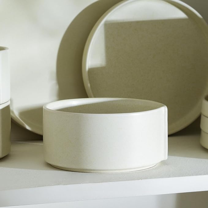 Stone Lain Bao 4-Piece Bowl Set Stoneware, Beige