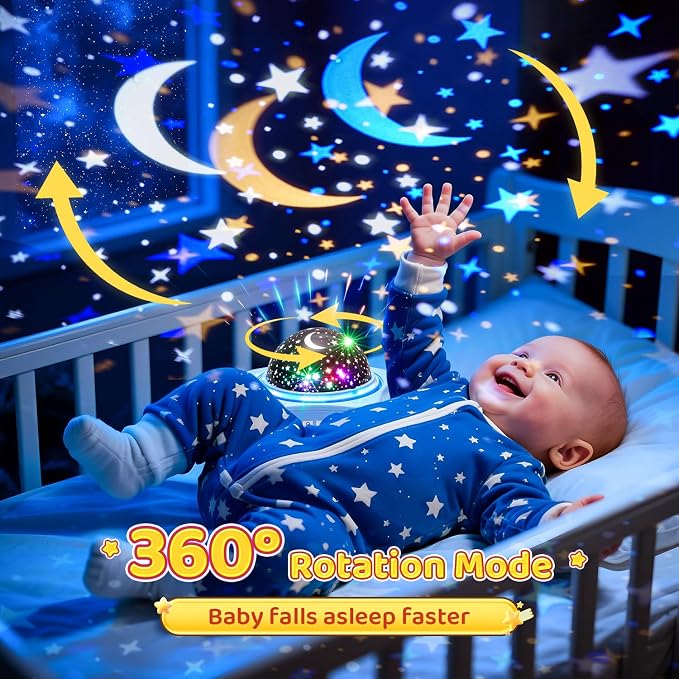 Night Light for Kids Night Light Projector, Baby Night Lights for Bedroom, Star Projector Galaxy Light Star Lights for Bedroom, Glow in The Dark Stars for Ceiling, Baby Sensory Toys, Kids Room Decor