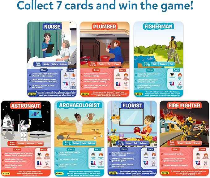Skillmatics Guess in 10 Professions, Perfect for Boys, Girls, Kids & Families Who Love Card Games, Educational Toys, Gifts for Ages 6, 7, 8, 9 and Up