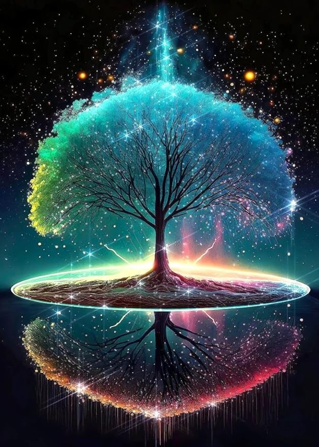 Diamond Art Painting Kits for Adults - Tree of Life Full Drill Diamond Dots Paintings for Beginners, Round 5D Paint with Diamonds Pictures Gem Art Painting Kits DIY Adult Crafts Kits 12x16inch