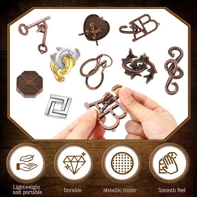 48 Pcs 3D Metal Puzzles Difficult Metal Brain Assortment for Adults Highly Hard Brain Iq Logic Test Disentanglement for Mind Challenge(Classic Style)