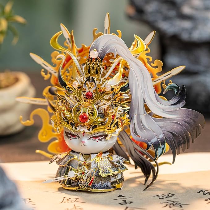 MU 3D Metal Puzzles for Adult The Cat Figure Model Series King of Sword The Emperor Kitten Kitty, Metal Models Kits Miniature Building Hobby Birthday New Year Gifts Home Office Decor Collectibles