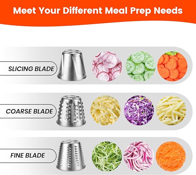 Stainless Steel Slicer Shredder Attachment for Kitchenaid Mixers, Cheese Grater & Vegetable Salad Maker Accessories, Dishwasher Safe
