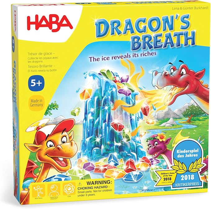 HABA Dragon's Breath Board Game - Award- Winning Board Games for Family Night and Exciting Tabletop Adventures for Dragon Fans Ages 5 and Up