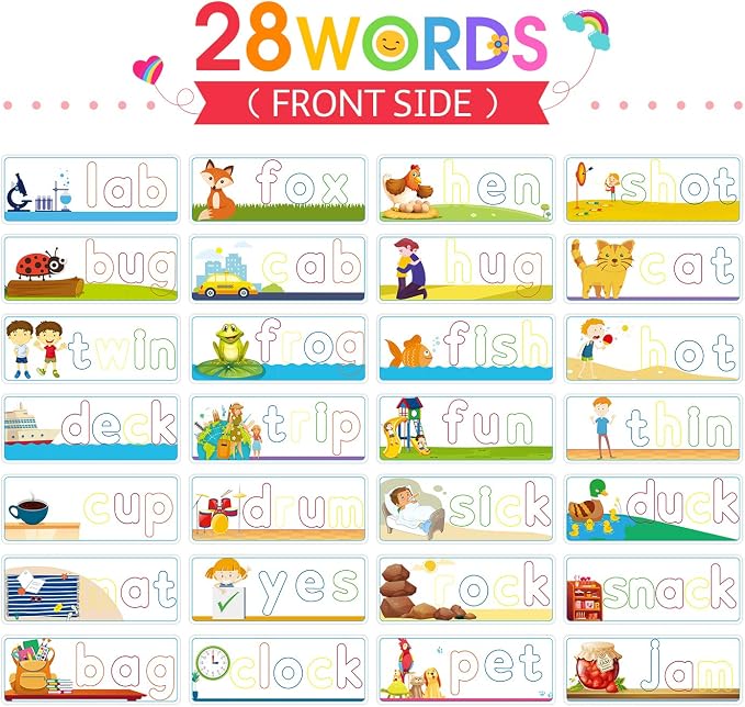 KMUYSL Learning Toys for 3 4 5 6 Years Old Boys and Girls - See & Spell CVC Word Builders with Alphabet Cards for Kids, Preschool Learning Activities Toys, Idea Birthday Gifts for Age 3-5 4-6 Kids