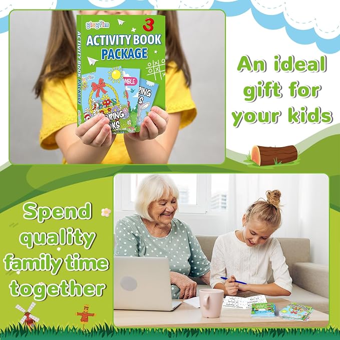 48 PCS Summer Mini Activity Books Kids Coloring Books Party Favors Bulk Challenging Game Include Maze Dot to Dot Word Search Word Scramble for Age 4-12 Goodie Bags Stuffers Easter Spring Supplies