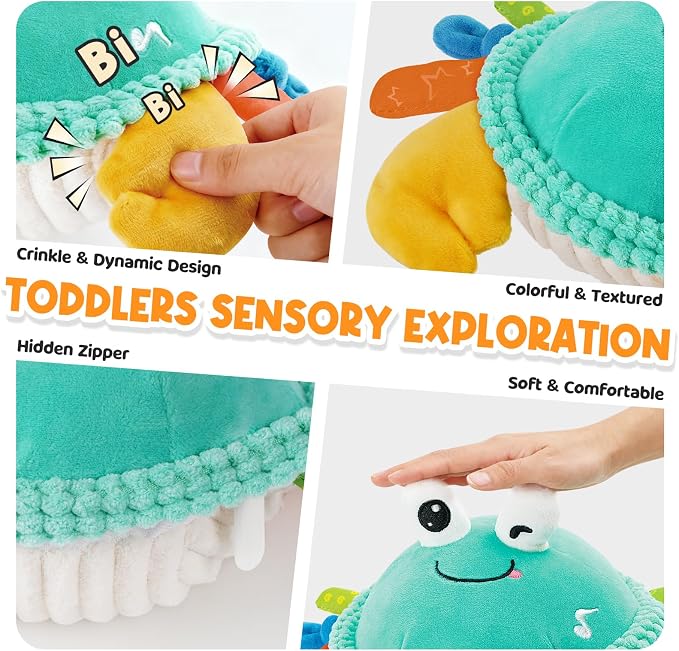 Baby Toys for 12 18 Months - Musical Crawling Dancing Bouncing Learning Crab Plush Toy - Infant Tummy Time Sensory Toys for Toddlers 1-3 Year Old Boys & Girls Easter Christmas Birthday Gifts