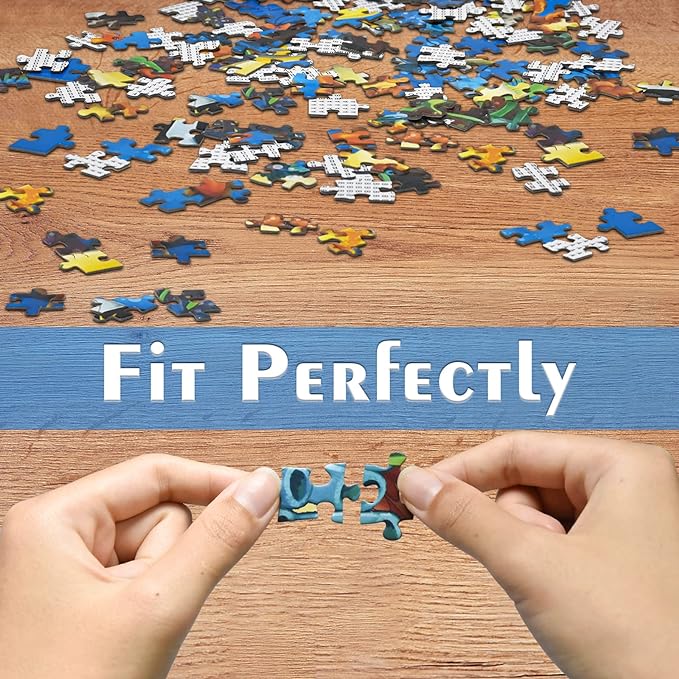 Puzzles for Adults 1000 Pieces Jigsaw, Pencils Letter on Back Fit Well Dust-Free Unique Shape Full Size Poster 27.5"x19.6"