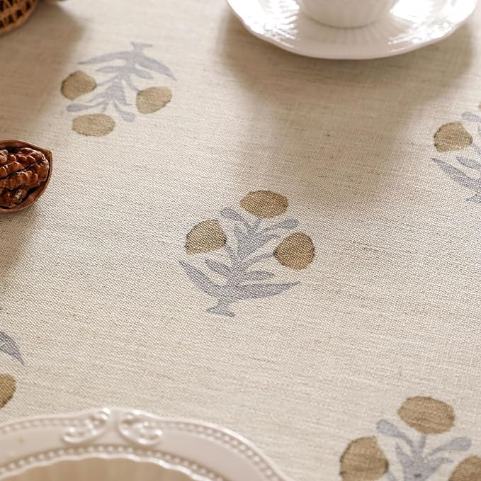 patdrea Designer Beige Long Tablecloth for Rectangle Table,Elegant Linen Floral Pattern French Table Cloth,Decor Cover Cloth for Kitchen Dining Christmas,Thanksgiving,Party,563"x94"-Istana a