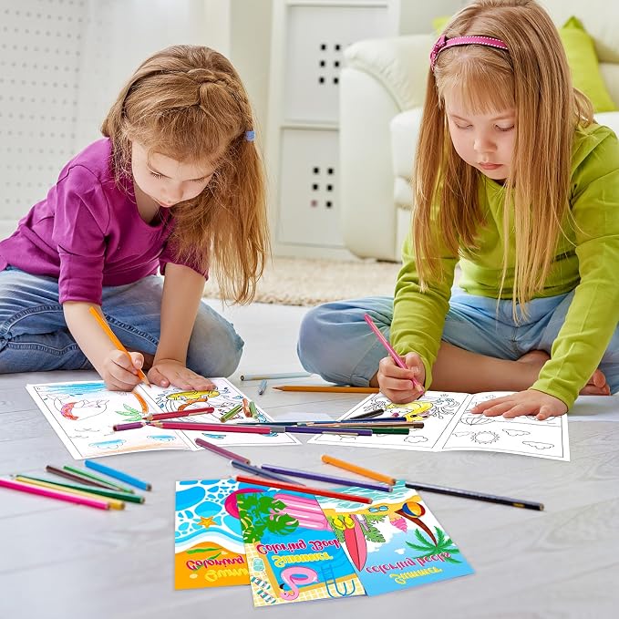 90shine 144PCS Summer Coloring Books for Kids in Bulk Ages 4-8, End of The Year Gifts from Teacher for Students Beach Pool Birthday Party Favors