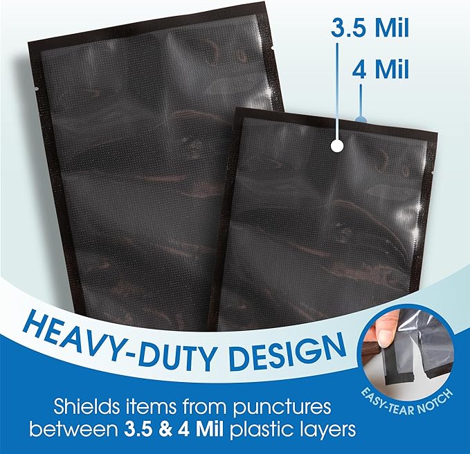 Spartan Industrial 6" X 10" Vacuum Sealer Bags - 500 Count BPA-Free Food Storage Bags for Marinating, Freezing, Sous Vide Cooking
