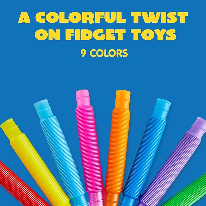 JOYIN 36 Pack Pop Tubes, Sensory Toys (Small) Fidget Toys Party Favors - 9 Colors, Creativity Learning & Fun for Kids - Perfect for Prizes Goodie Bags, Classroom School Reward