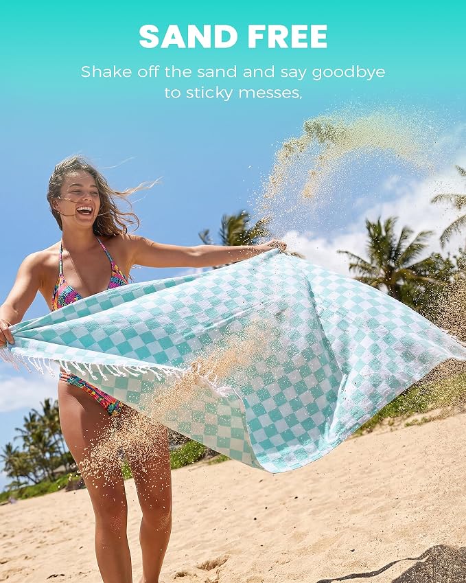 Antfuny 6 Packs Turkish Beach Towel Blanket Bath Pool Towels Bulk Travel Sand Free Quick Dry Extra Large Oversized Cute Big Cotton Soft Lightweight Compact Proof Men Women Adult Long Aesthetic Cloud