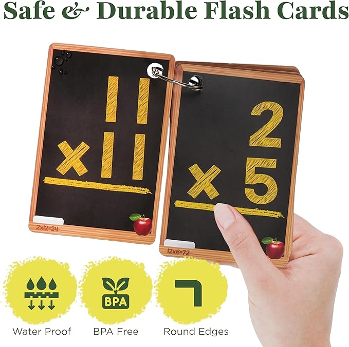 Star Right Math Flash Cards Set of 4 - Addition, Subtraction, Multiplication, Division with 4 Rings - 208 Cards for Kids Ages 6 and Above - Flash Card from 1st to 4th Grade