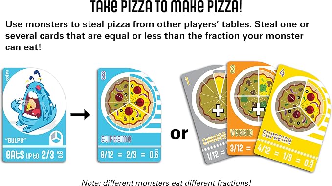 Semper Smart Games Blobby's Pizza Math Card Game: Crazy Fun Strategic Pizza Eating Contest Between Cute Monsters!