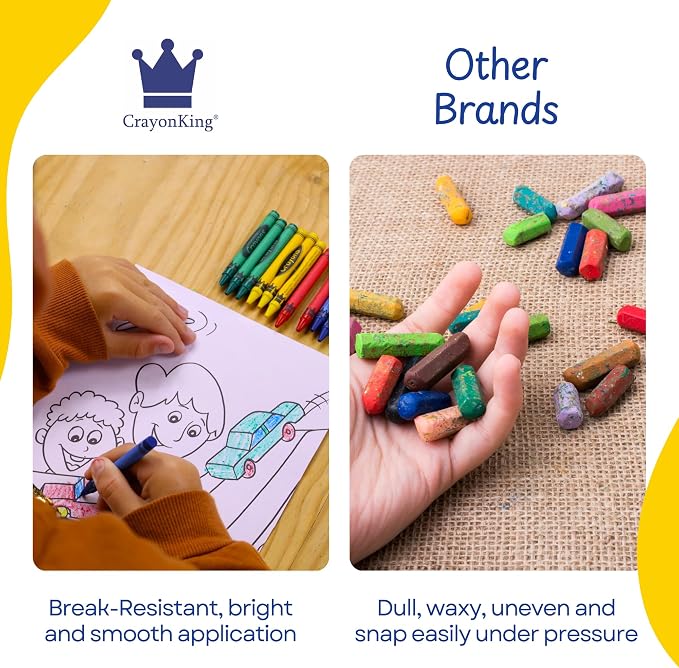 CrayonKing 600 Bulk Crayons, 150 Individually Wrapped 4-Packs | Non-Toxic, Perfect for Restaurants, Perfect for Classrooms, Perfect for Parties, Goodie Bag Fillers, 4 Assorted Colors