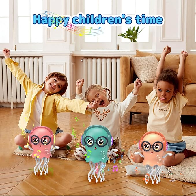 Dancing Jellydancer Baby Toy, Crawling Infant Tummy Time Toy,Dancing Loud Music Crawling Walking Toys for 3 4 5 6 7 8 Year Old Kids Boy Girl Birthday Gifts, Interactive Relax Fidget Gifts