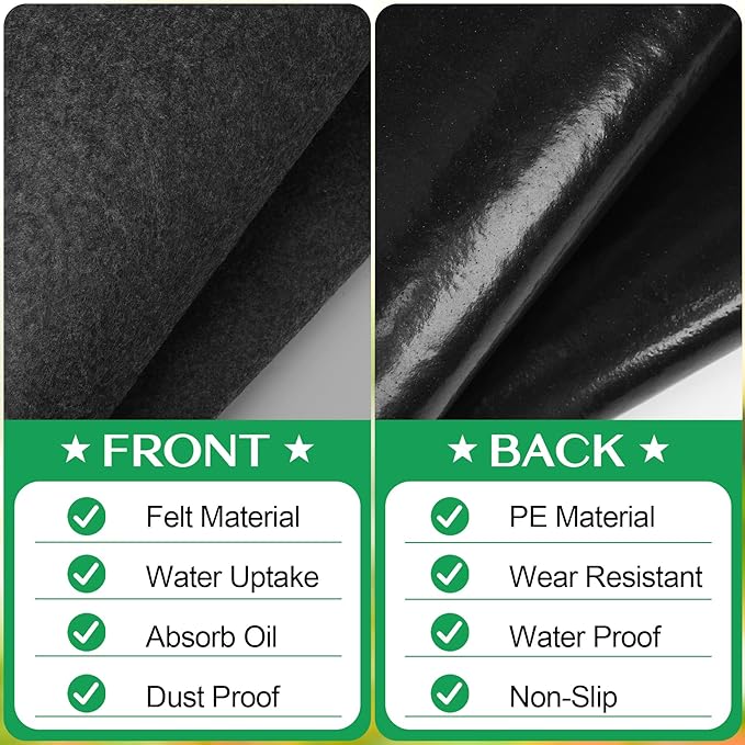 ToLanbbt Outdoor Storage Shed Floor Mat, 8.2 x 6 FT Waterproof Carport Mat, Washable Furniture Pad with Non Slip Backing for Dust, Oil, Protection, Storage Shed Not Included