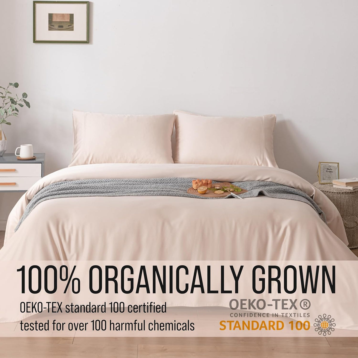 Bella Coterie Luxury Bamboo Viscose Full Size Sheet Set | 100% Organically Grown | Ultra Soft | Cooling for Hot Sleepers | 18" Deep Pocket [Champagne]