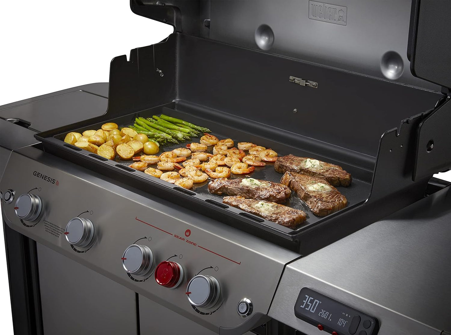 Weber Rust-Resistant Outdoor Griddle Insert for Genesis 400 Series Gas Grills, Full-Size