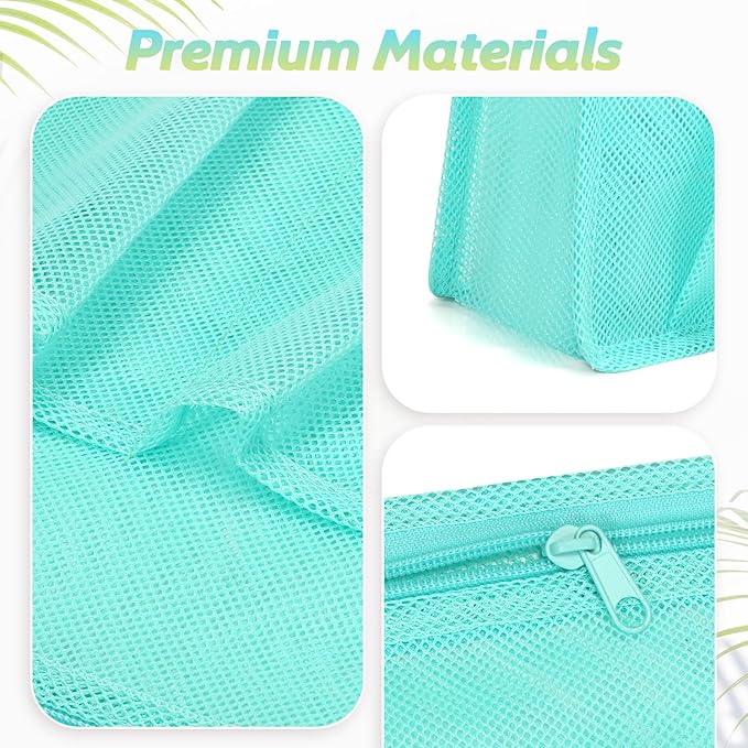Mesh Shower Caddy Portable, Gym Travel Camp Dorm Room Essentials for College Student Boy Girl, Bathroom Shower Bag - Blue