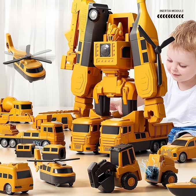 Magnetic Transform Engineering Car Assembled Toys with Storage Box, Magnetic Cars and Trucks for Kids, Magnetic Blocks for Toddlers,Outdoor Activities for Kids Ages 3-5 4-8