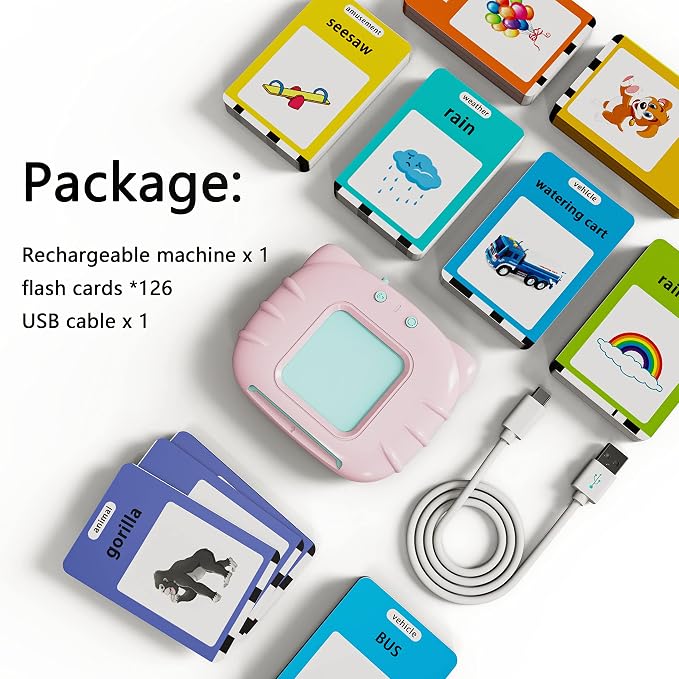 Lapare Audible Educational Toy with Music for Toddlers Age 1 2 3 4 5, 252 Sight Words Flash Cards Kindergarten Toy for Girls to Learn Alphabet Number Color Shapes and More