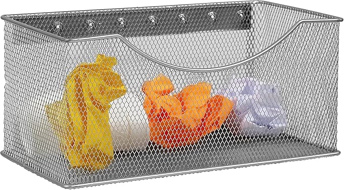 YBM HOME Mesh Magnetic Storage Basket Organizer with Extra Strong Magnets Holds Your Whiteboard and Locker Accessories, Perfect as Marker and Pencil Holder for Office, (16, White)