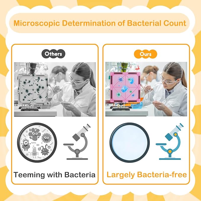 Antibacterial Magnetic Tiles 212PCS, STEM Toy for Kids Aged 3+ | 4 Cars, Bacteria resistant, Safer play, EPA-registered, Fits other brands, ABS plastic, Daycare, Montessori, Classroom gift
