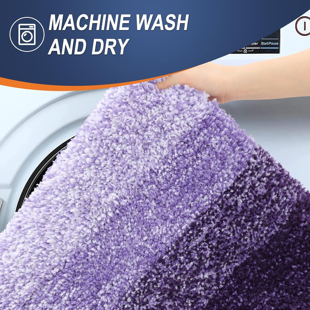 OLANLY Bathroom Runner Rugs 47x20, Extra Soft Absorbent Microfiber Bath Rugs, Rubber Backing, Quick Dry, Machine Washable Bath Mats for Bathroom Floor, Tub and Shower, Home Decor Accessories, Violet
