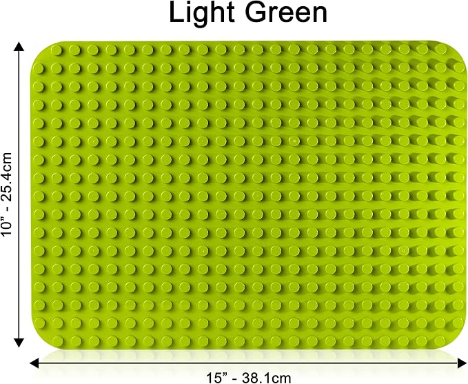 Apostrophe Games Building Block Base Plate for Large Blocks 15" x 10" (1x Light Green), Compatible with Major Brands, STEM Learning, for Ages 3+