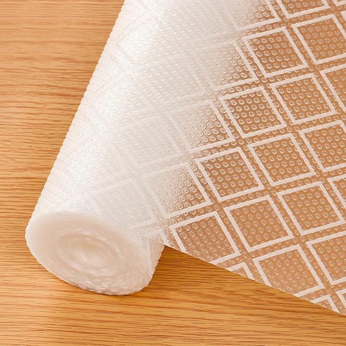 Shelf Liners for Kitchen Cabinets – Non Adhesive Drawer and Cabinet Liner, Waterproof and Oil-Proof Kitchen Cupboard Shelf Paper EVA Material Fridge Liner for Refrigerator – Modern Pattern
