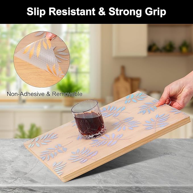 Cooyes Shelf Liner – Premium Non-Adhesive Cabinet & Drawer Liner for Kitchen – Waterproof Shelf Paper with Modern Pattern – Durable EVA Cabinet Mat – Easy to Cut （12" W x 120" L）