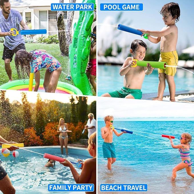 Water Guns for Kids, Outdoor Water Toys, Squirt Blaster Guns Pool Toys for Kids Ages 4-8, 8-12, Backyard Swimming Beach Garden Fighting Game Party Activities for Girls Boys Teen (4 Pack)