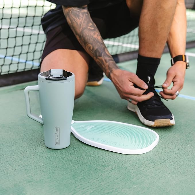 BrüMate Era Flip 30oz Tumbler with 100% Leakproof Covered Straw Lid | Hygienic Covered Straw | Insulated Stainless Steel Water Bottle with Handle | Cup Holder Friendly | BPA-Free (Matte Black)