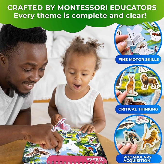 QUOKKA Montessori Busy Book for Ages 4-8 - Pre K Toddler Learning Activities for Homeschooling - My Preschool Busy Book for Toddlers 3-5 - 15 Kids Educational Animal Activities