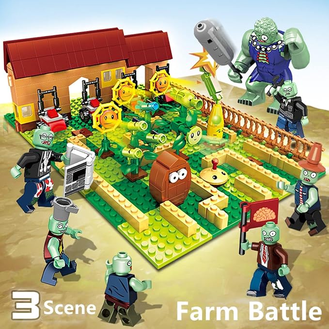 JHESAO Plants and Zombies PVZ Toys Assembly Action Figures PVZ Assemblable Toys Set 1 2 Series Great Gifts for Kids and Fans,Birthday and Christmas Party New