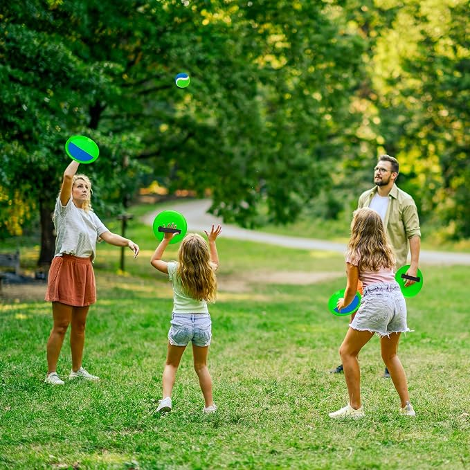 PlayZap Toss and Catch Ball Set - Outdoor Toys for Family Games - Outside Yard Pool Beach Toys for 3 4 5 6 7 8+ Years Old Boys Girls - Classic Birthday Gift for Kids Youth Adults