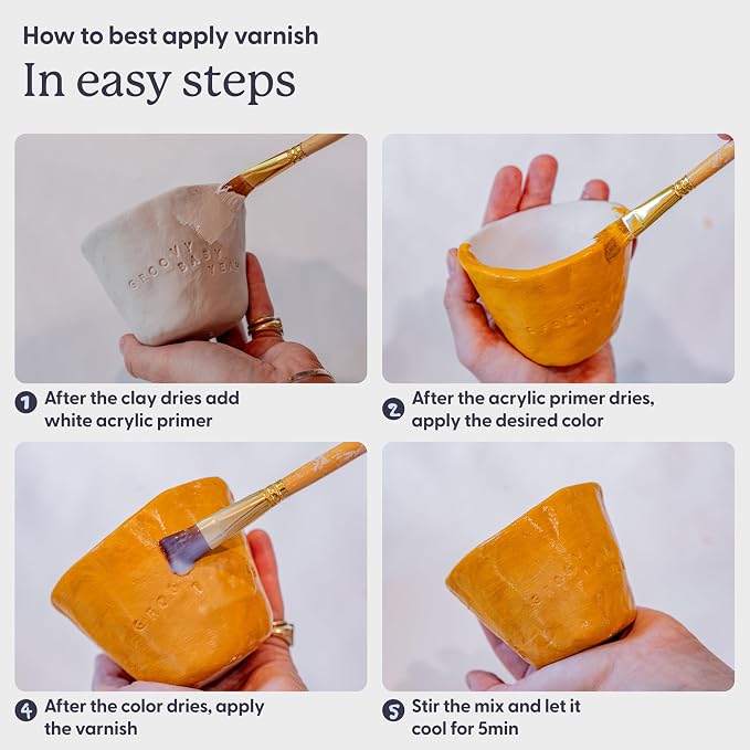 Sculpd 70 ml Air Dry Clay Glaze - Gloss, Scratch Resistant and Waterproof Pottery Glaze, Gloss Varnish for Air Dry Clay