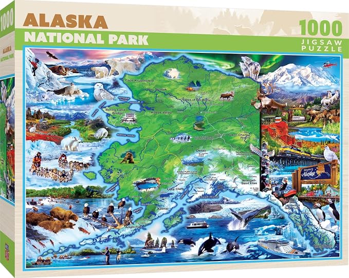 MasterPieces - 1000 Piece Jigsaw Puzzle, Alaska National Park, Fun for Adults, Family, Kids 19.25"x26.75"