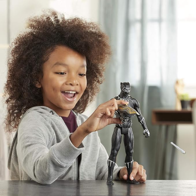 Avengers Titan Hero Series Blast Gear Deluxe Black Panther Action Figure, 12-Inch Toy, Inspired by Marvel Comics, for Kids Ages 4 and Up