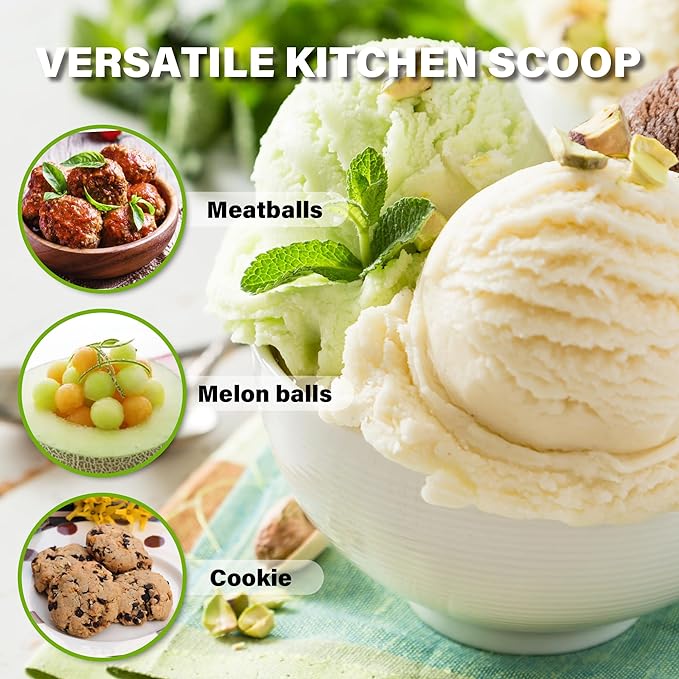 Cookie Scoop 2 Tbsp for Baking, Professional Stainless Steel Ice Cream Scoop 44mm, Melon Baller Muffin Scoop, Good Soft Grips, Quick Trigger Release, 30ml (2 Tablespoon)
